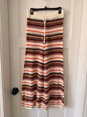 Aerie knit striped wide leg pants